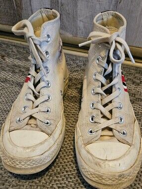 Converse Comme des Garçons Play x Chuck 70 high-top sneakers. W7/M5.